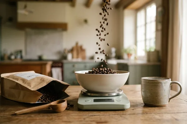 Dosage du café en grain : grammes par tasse et rendement au kilo