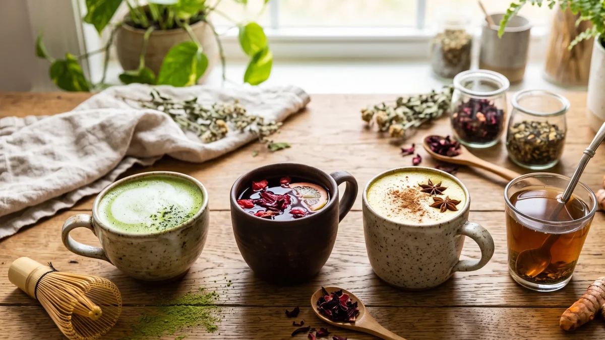 Alternatives au café : boissons chaudes comme la chicorée, le matcha et le rooibos